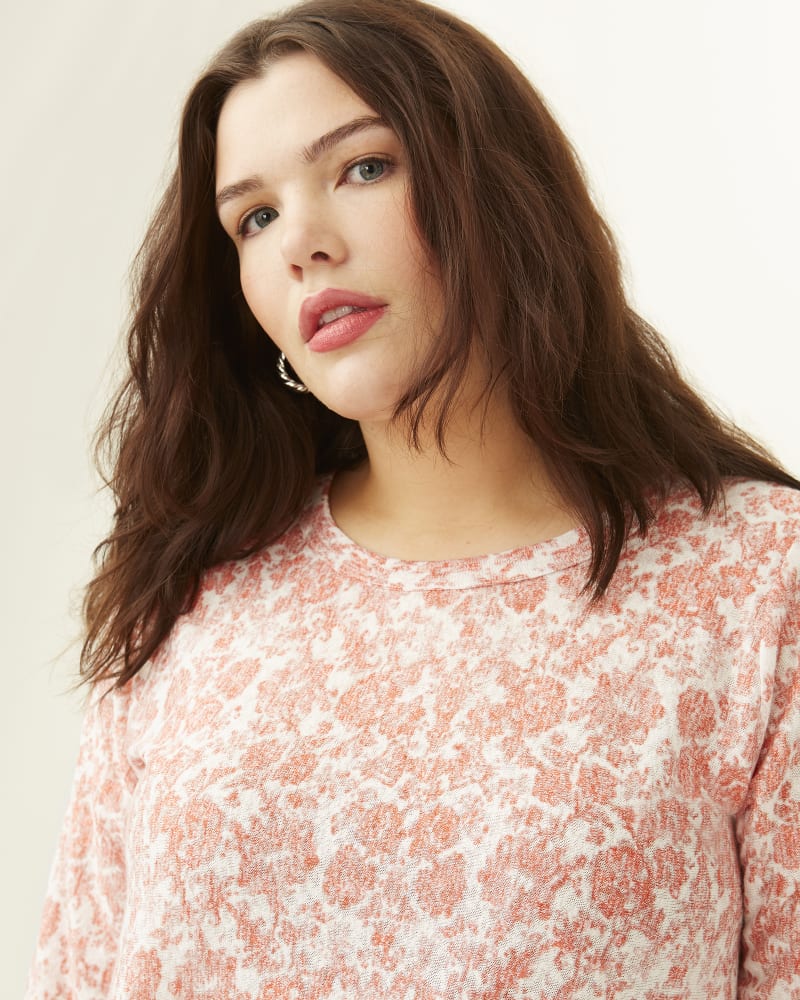 Front of plus size Morgan Three-Quarter Sleeve Side Tie Top by Cameo | Dia&Co | dia_product_style_image_id:185984